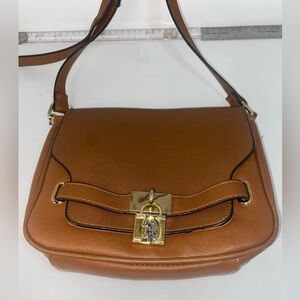 U.S. Polo Assn. Classic Brown Shoulder Bag with Gold Lock Rare